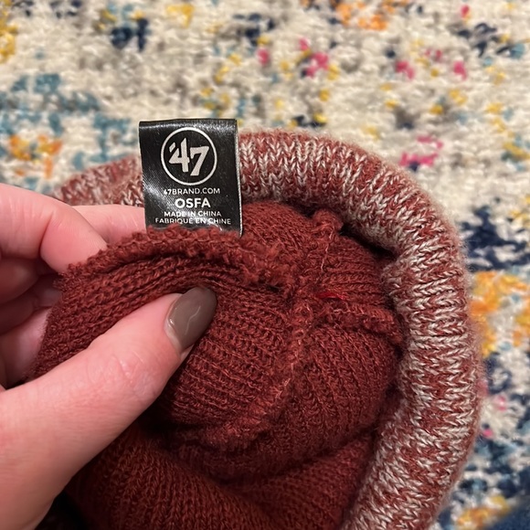 47 Brand NFL Washington Redskins Football Team Pull on Winter Hat with Pom Pom - Picture 8 of 8